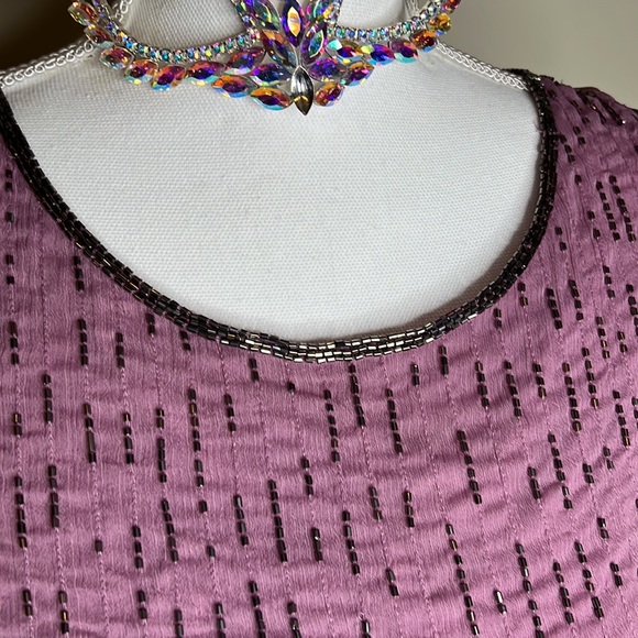 Free People Purple Romper with beading  Size M - Picture 3 of 14